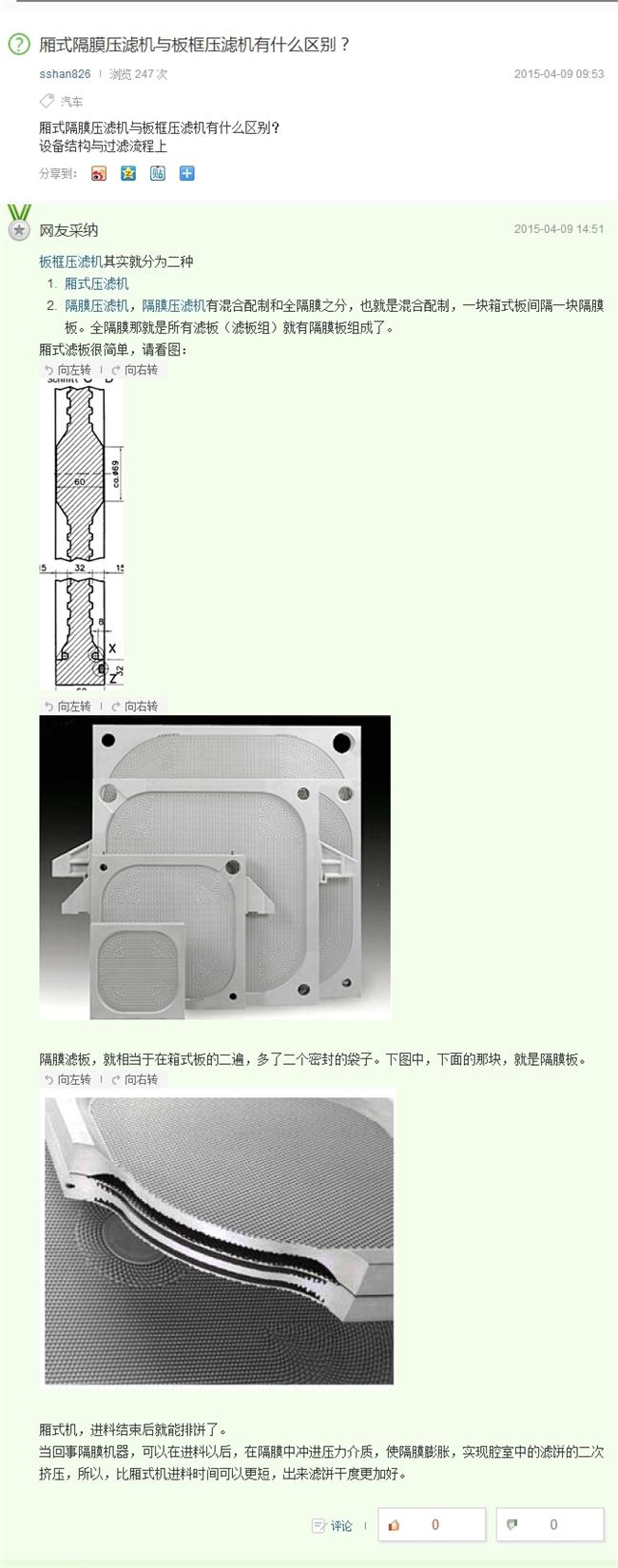 廂式隔膜壓濾機與板框壓濾機的區別圖示